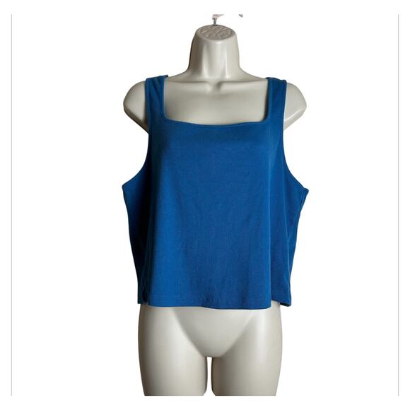 Old Navy XXL Batik Blue Cropped Tank Top Women's - Picture 2 of 6